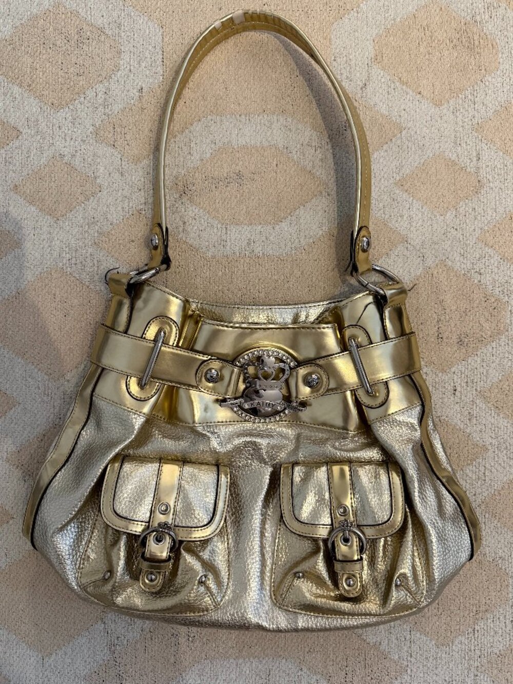 Kathy Van Zeeland – Gold & Rhinestone Bag